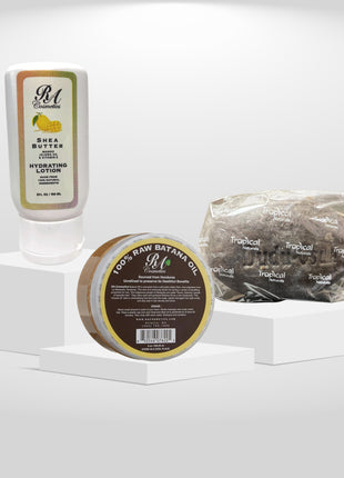 Raw Batana Oil (2oz), Dudu-Osun Black Soap, & Hydrating Shea Lotion (2oz)