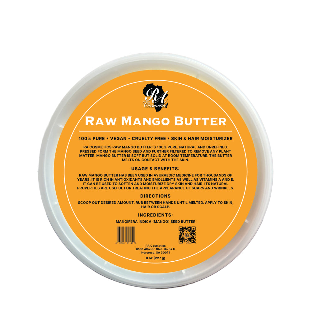 Raw Shea, Mango Butter, 8 oz. Cocoa Butter 100% Pure