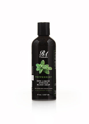 Liquid 100% African Black Soap w/ Peppermint