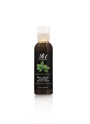 Liquid 100% African Black Soap w/ Peppermint