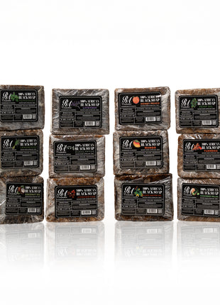 100% African Black Soap Bar w/ Honey Peach