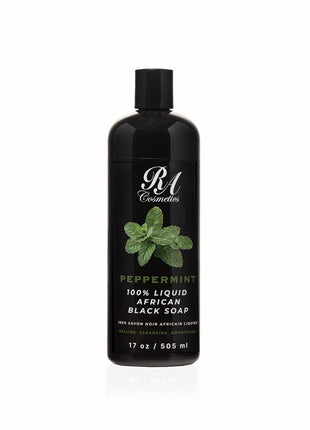 Liquid 100% African Black Soap w/ Peppermint
