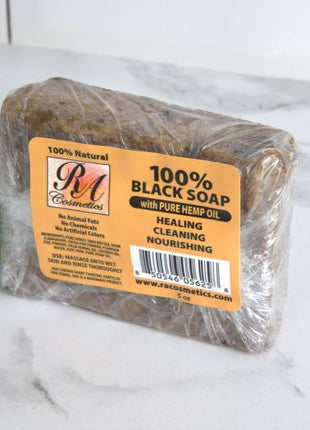 100% African Black Soap Bar w/ Hemp Oil