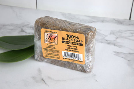 100% African Black Soap Bar w/ Hemp Oil