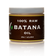 Jar of 100% Raw Batana Oil on a white background