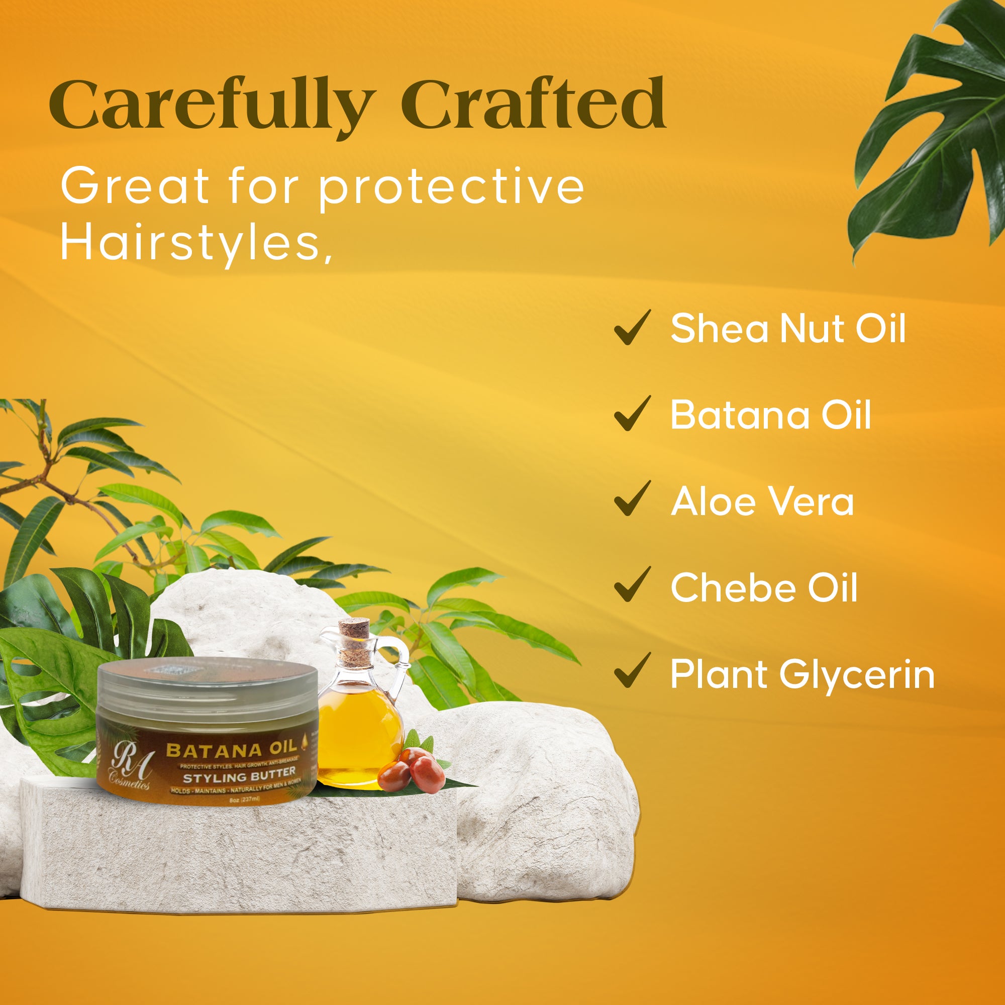Batana Oil Styling Butter - Protective Styles, Hair Growth, Anti-Breakage