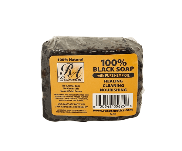 100% African Black Soap w/ Hemp Oil - Best Non-Comedogenic