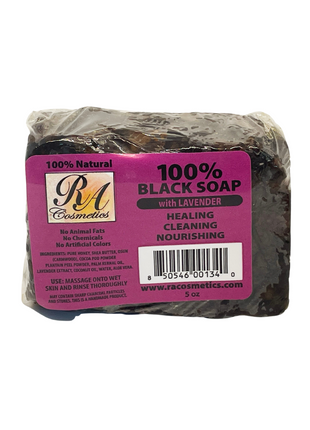 100% African Black Soap Bar w/ Lavender