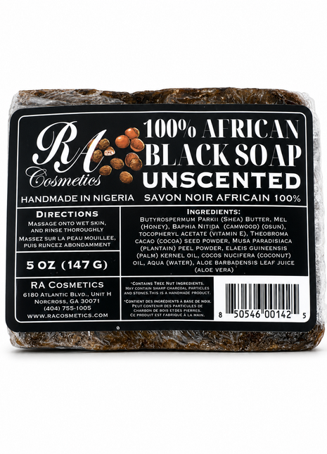 100% African Black Soap Bar - Unscented