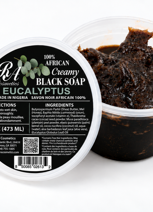 100% African Black Soap - Creamy Eucalyptus