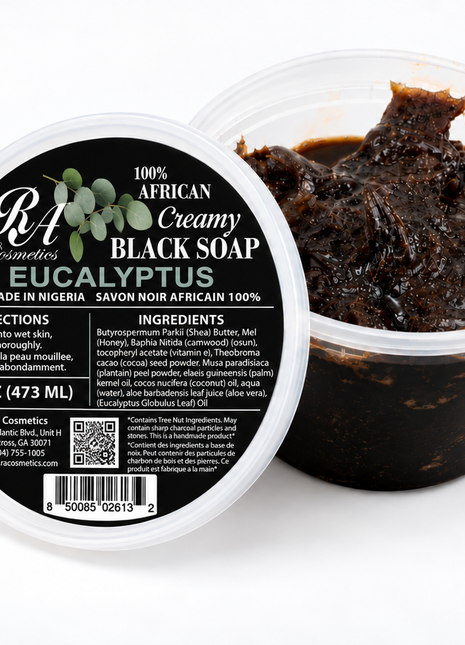 100% African Black Soap - Creamy Eucalyptus