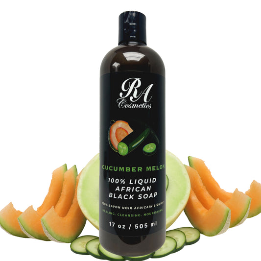 Liquid 100% African Black Soap w/ Cucumber Melon