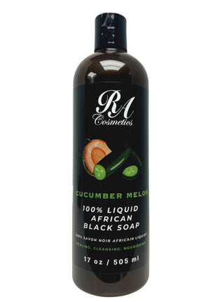 Liquid 100% African Black Soap w/ Cucumber Melon