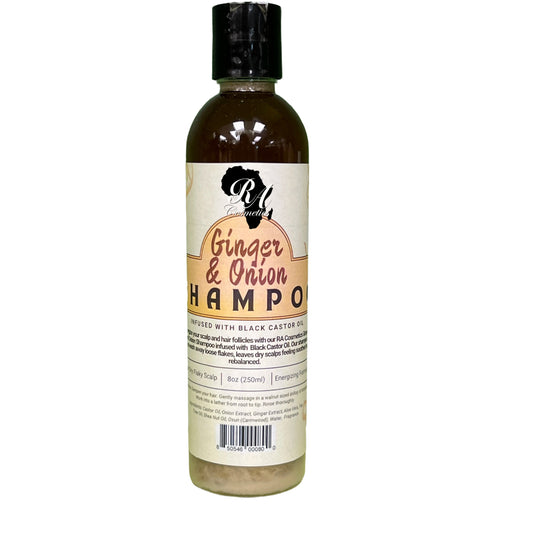 Ginger & Onion Shampoo - Infused With Black Castor Oil & Aloe Vera