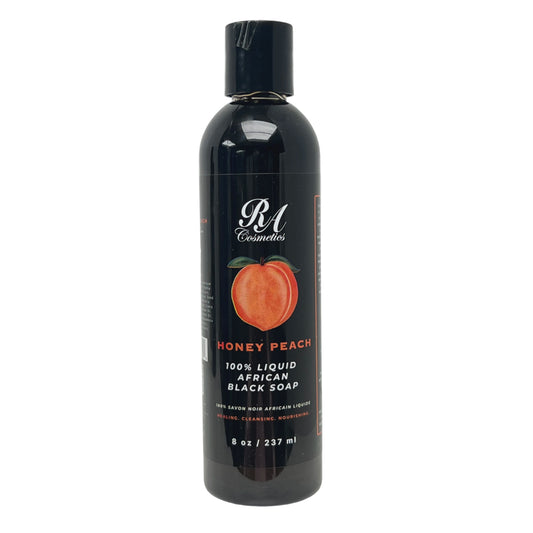 Liquid 100% African Black Soap w/ Honey Peach