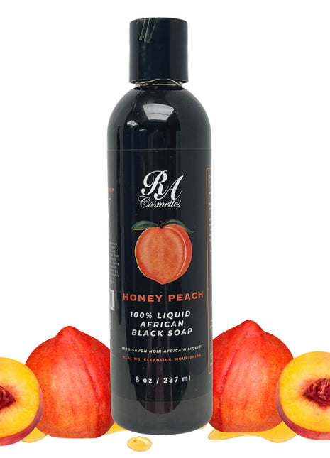 Liquid 100% African Black Soap w/ Honey Peach