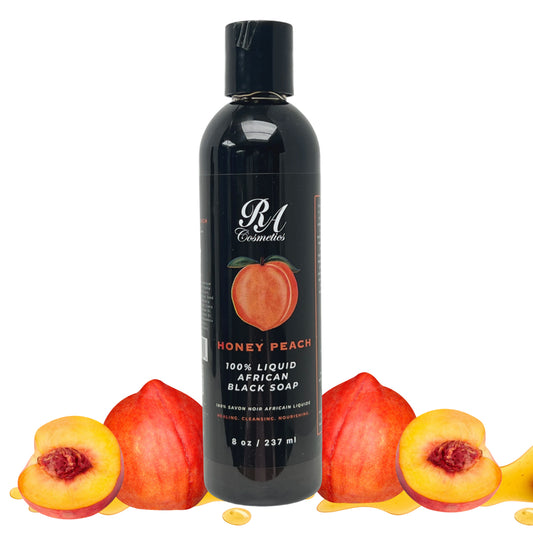 Liquid 100% African Black Soap w/ Honey Peach