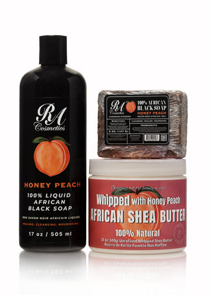 Liquid 100% African Black Soap w/ Honey Peach