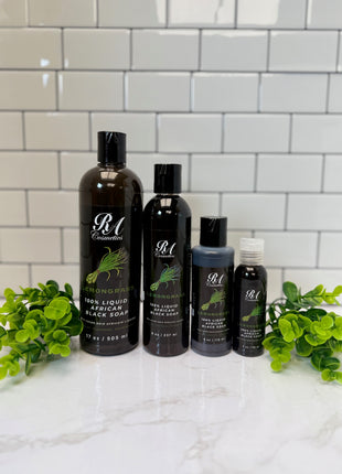 Liquid 100% African Black Soap w/ Lemongrass