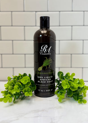 Liquid 100% African Black Soap w/ Lemongrass