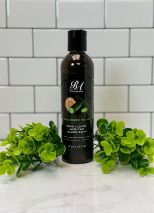 Liquid 100% African Black Soap w/ Cucumber Melon