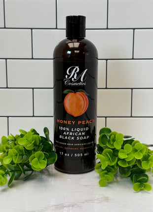 Liquid 100% African Black Soap w/ Honey Peach