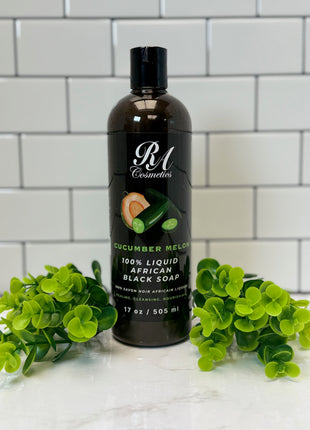 Liquid 100% African Black Soap w/ Cucumber Melon