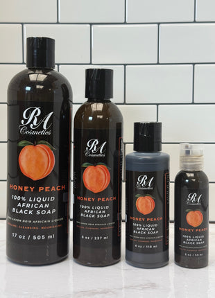 Liquid 100% African Black Soap w/ Honey Peach