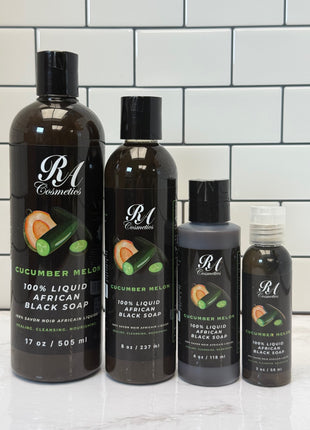 Liquid 100% African Black Soap w/ Cucumber Melon