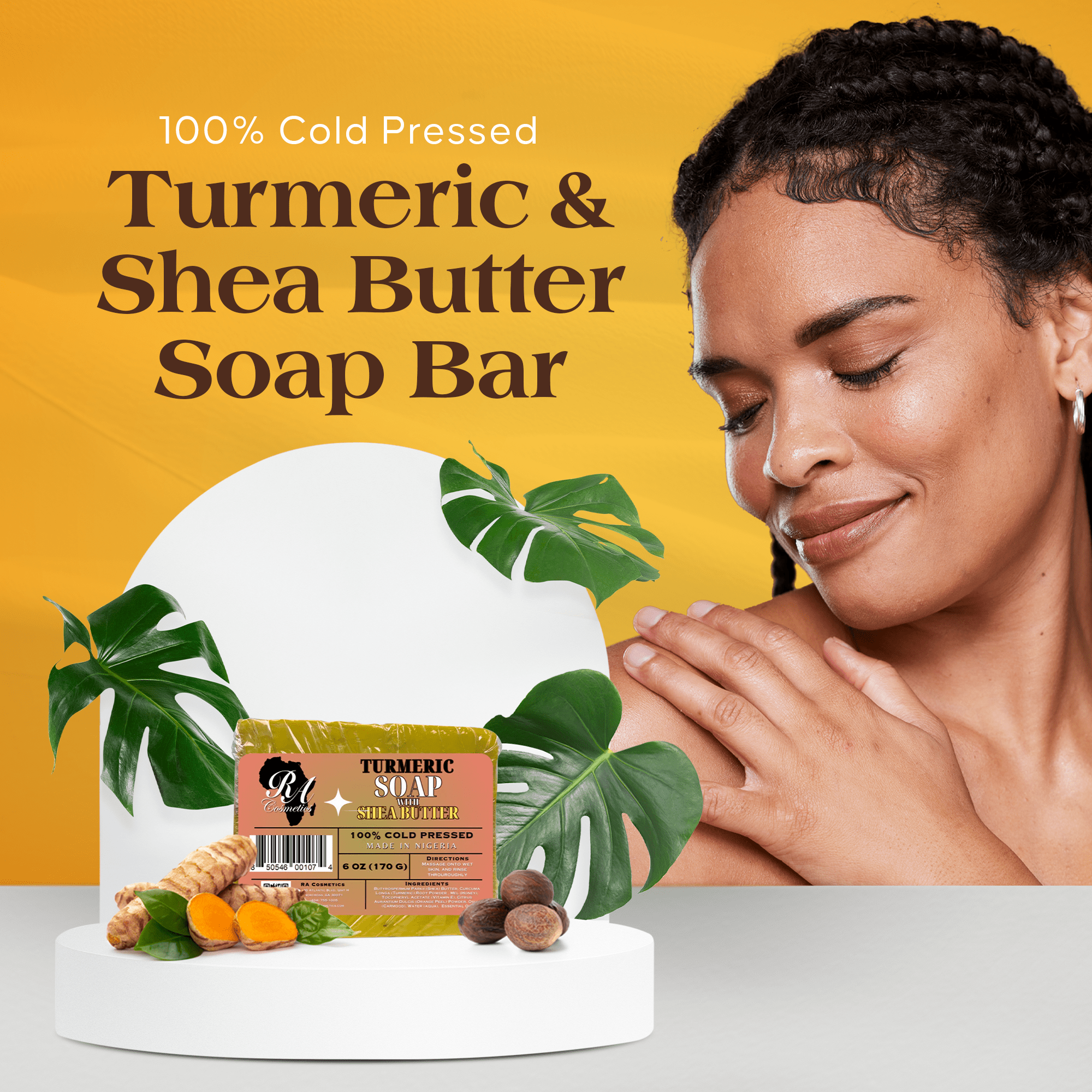 100% Turmeric & Shea Butter Healing Soap Bar