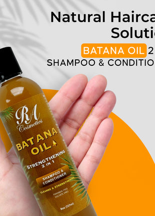 Batana Trio - Raw Batana Oil 2oz, 2 in 1 Shampoo/Conditioner, Leave In