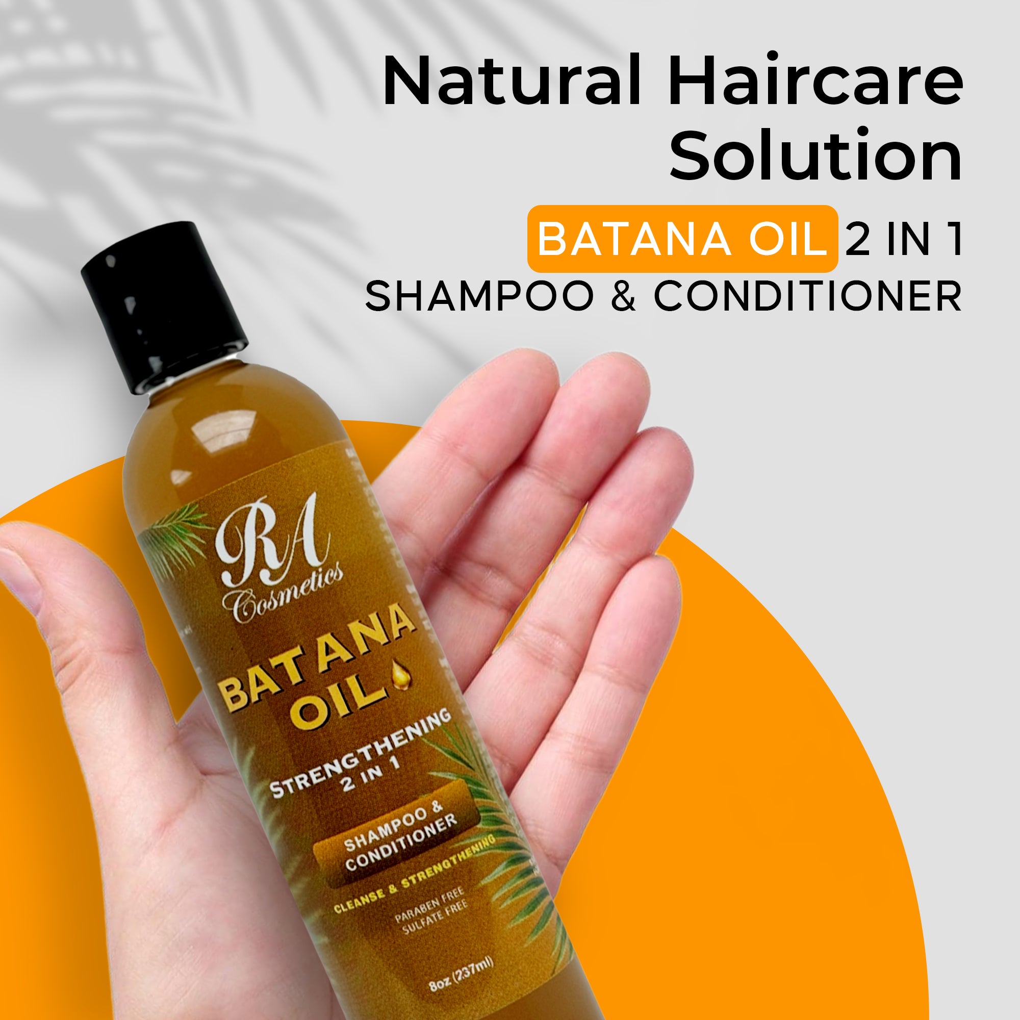 Batana Trio - Raw Batana Oil 4oz, 2 in 1 Shampoo/Conditioner, Leave In