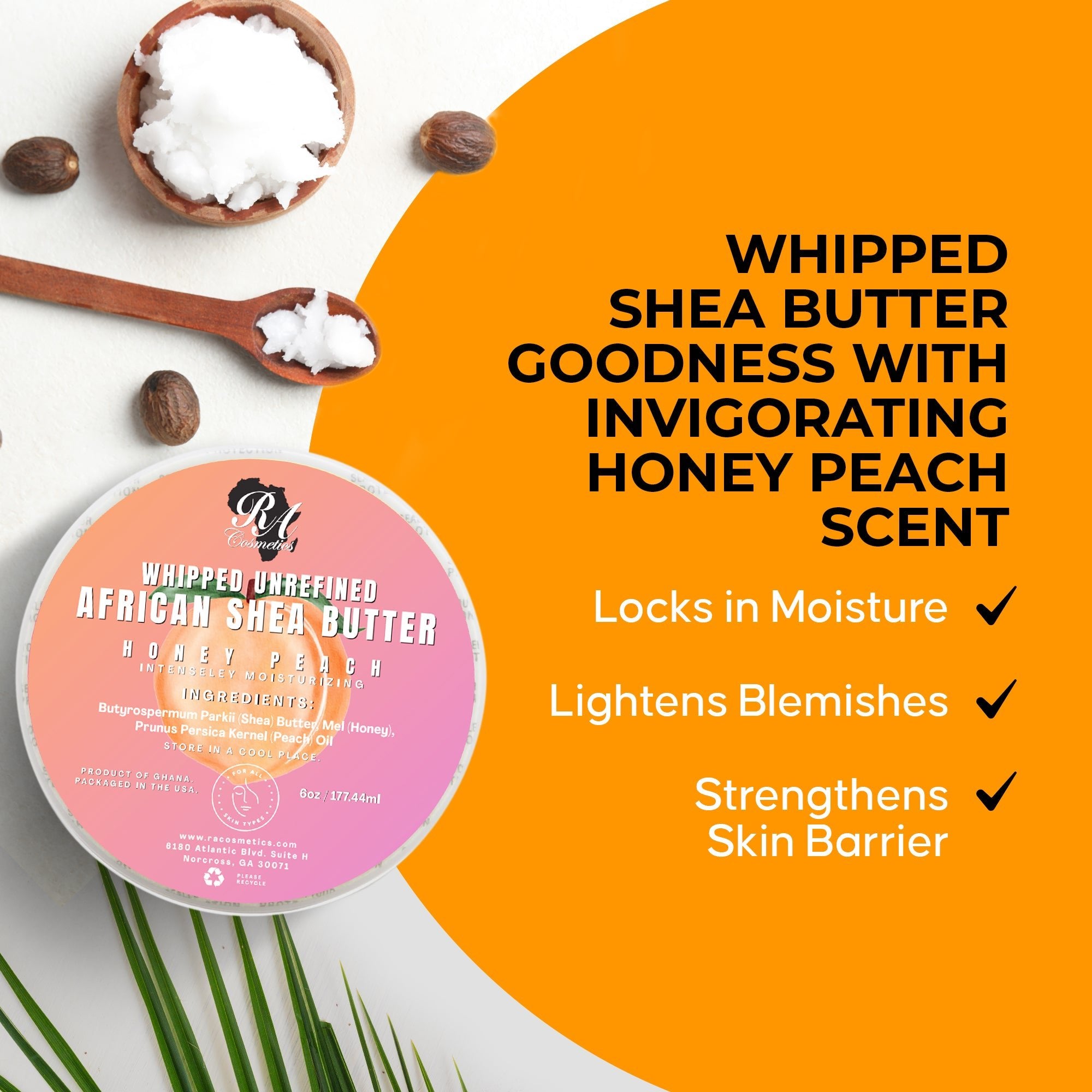 Whipped African Shea Butter w/ Honey Peach
