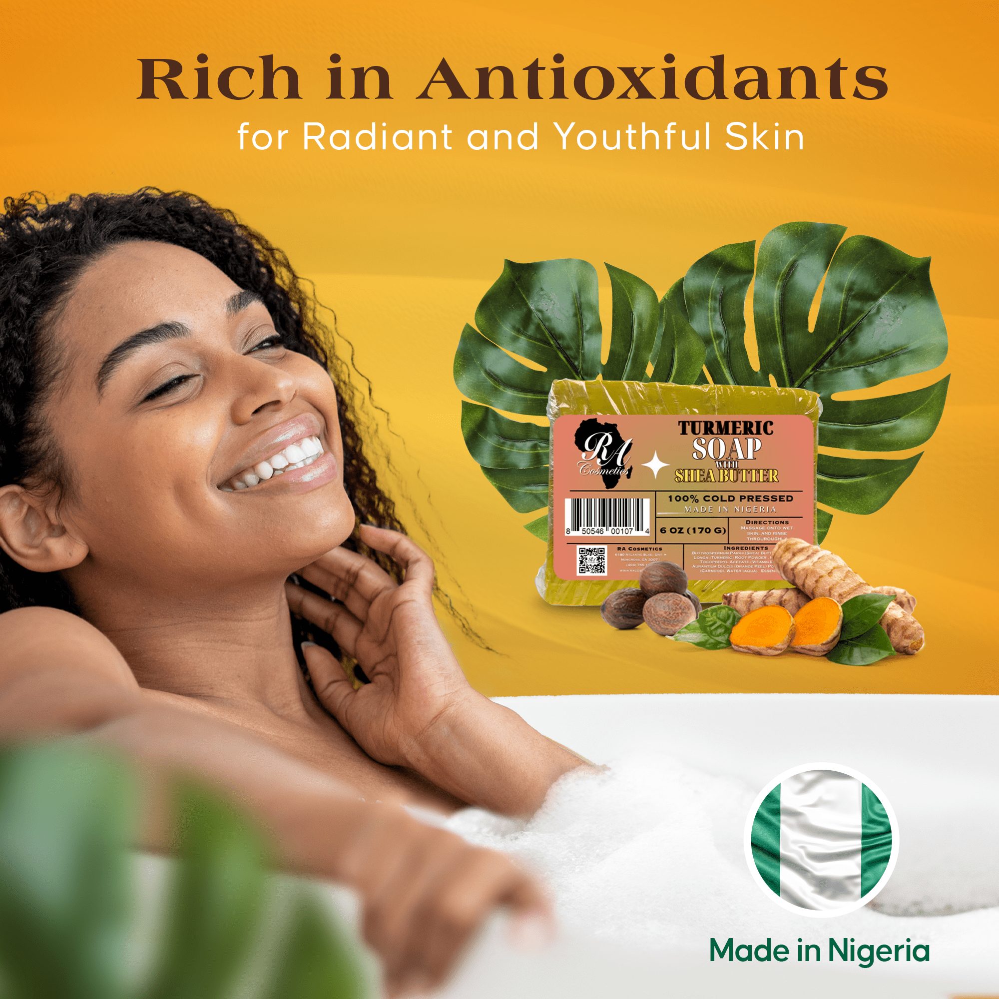 100% Turmeric & Shea Butter Healing Soap Bar