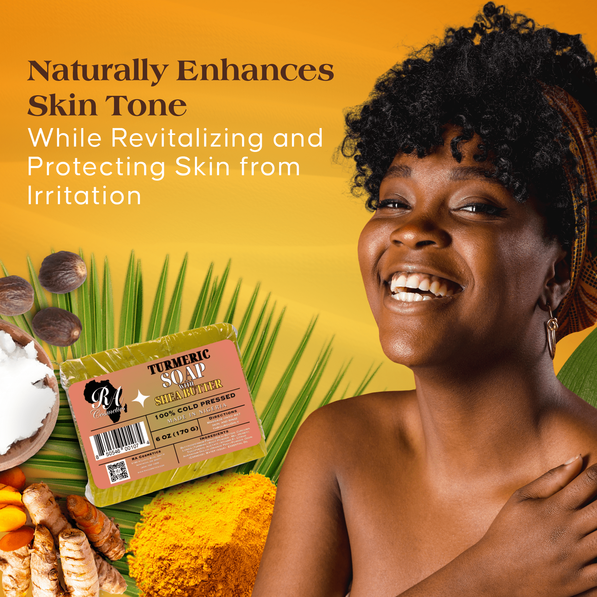100% Turmeric & Shea Butter Healing Soap Bar