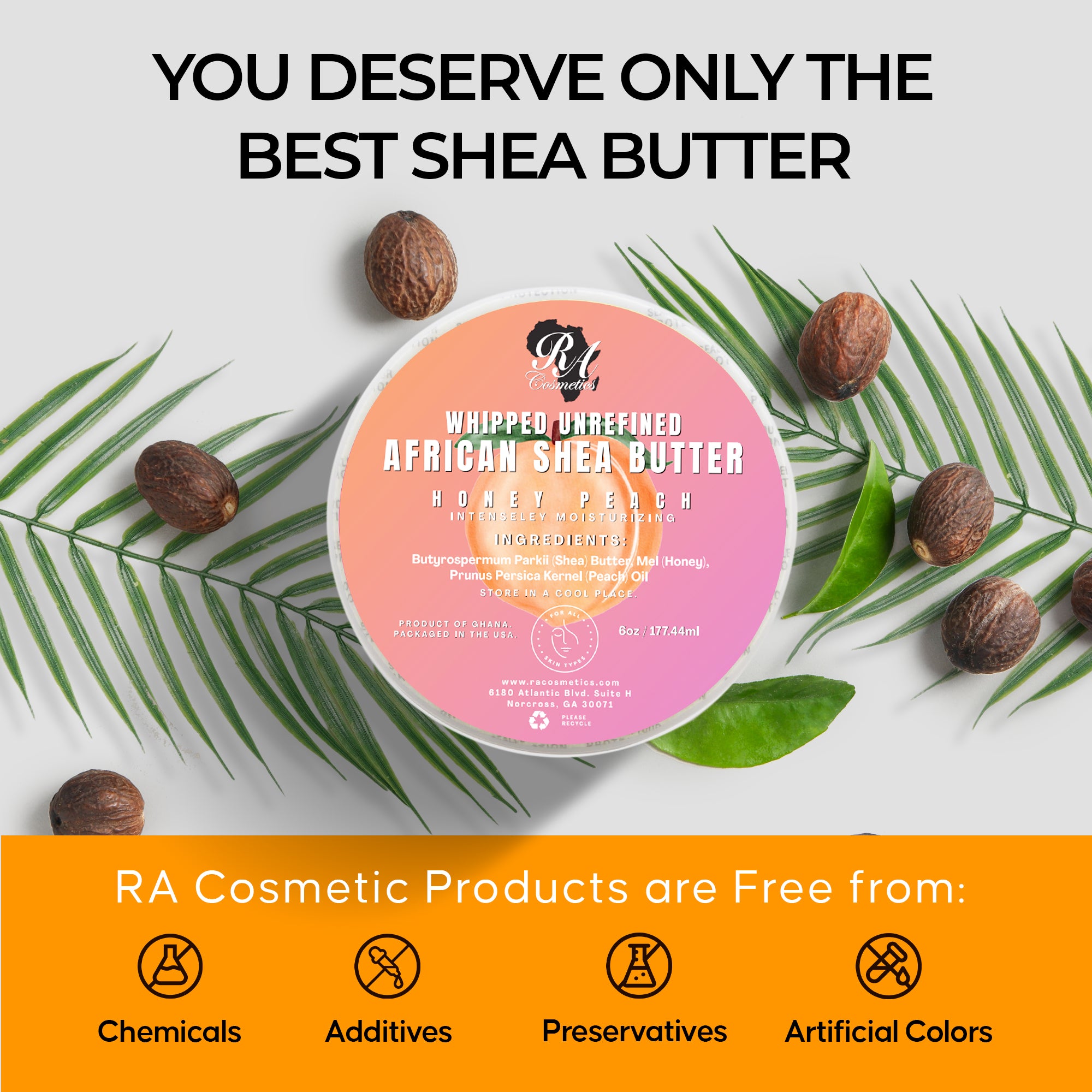Whipped African Shea Butter w/ Honey Peach