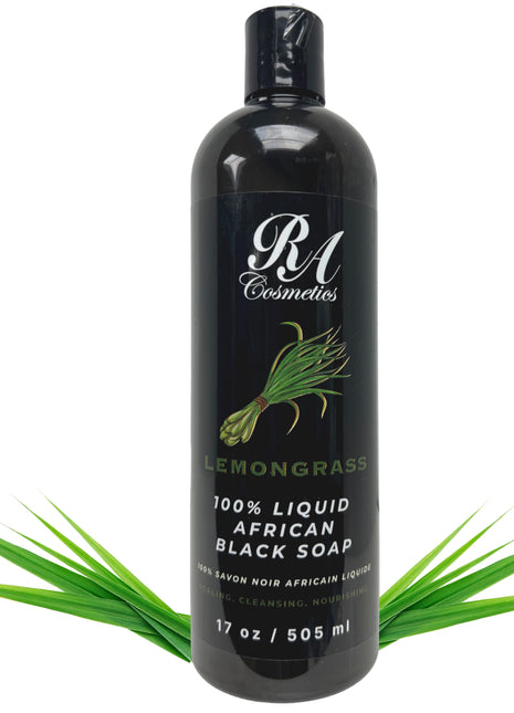 Liquid 100% African Black Soap w/ Lemongrass