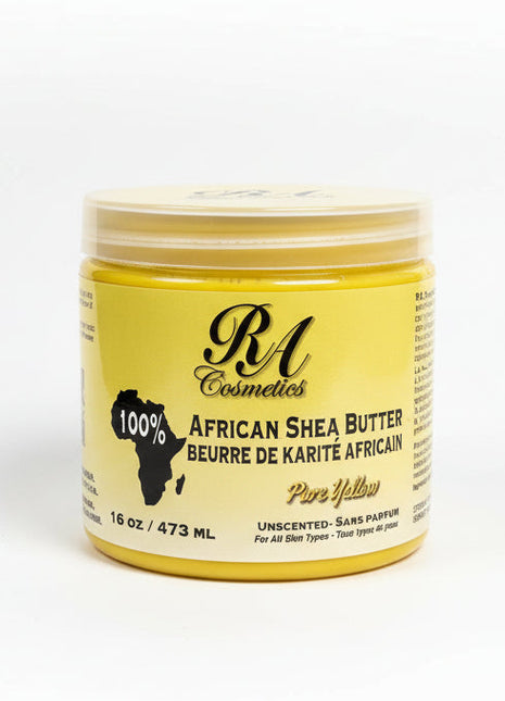 100% Natural African Shea Butter (Yellow) - Smooth & Unrefined (Leak Proof 16oz)