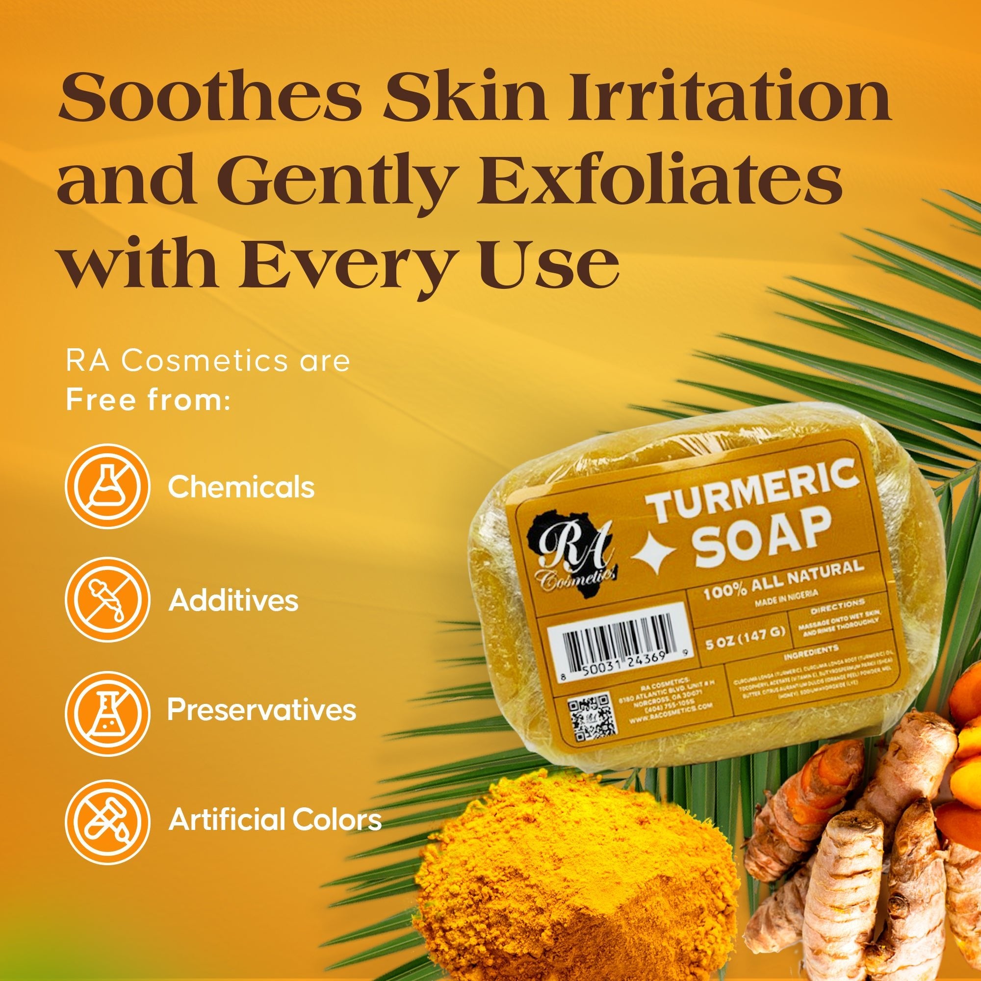 100% Natural Turmeric Soap Bar