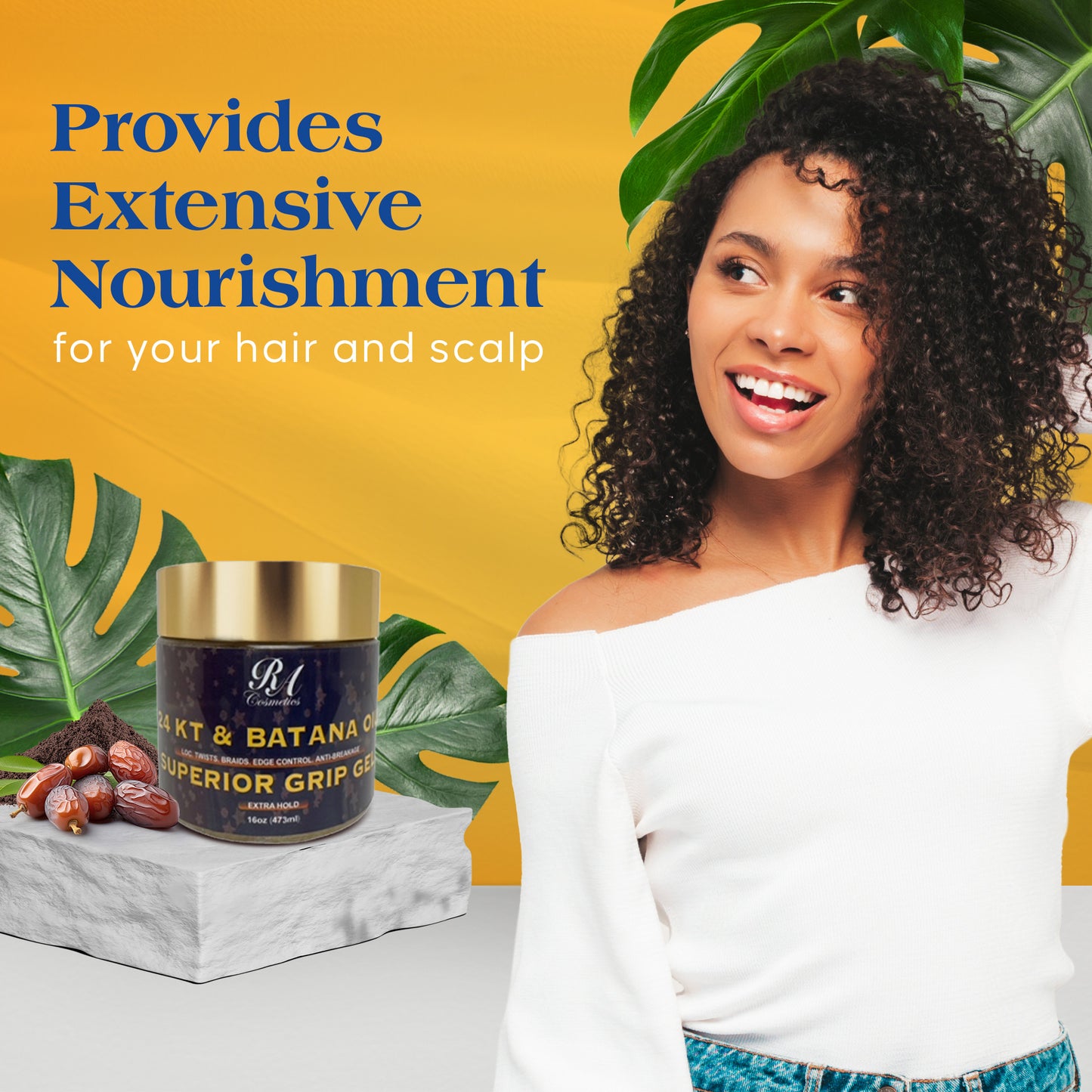 24KT & Batana Oil Superior Grip Gel - Locs, Twist, Braids, Edge Control, Anti-Breakage