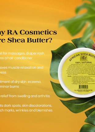 100% Natural African Shea Butter - Yellow Solid - Pure & Unrefined