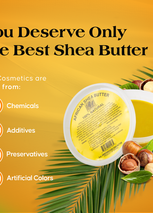 100% Natural African Shea Butter - Yellow Solid - Pure & Unrefined