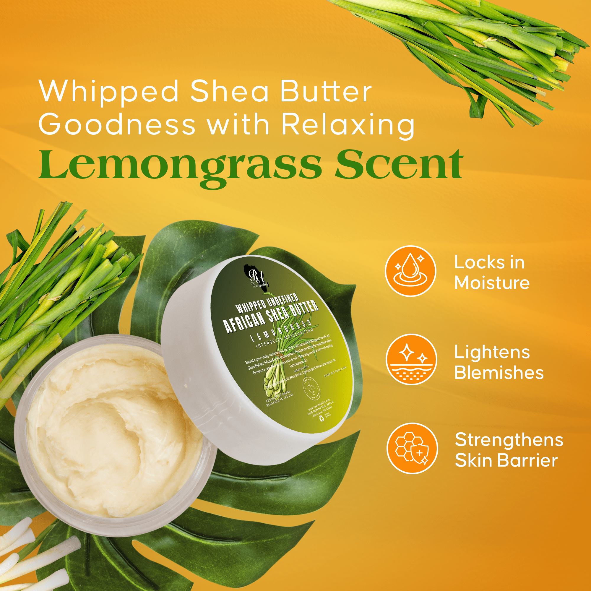 Whipped African Shea Butter w/ Lemongrass