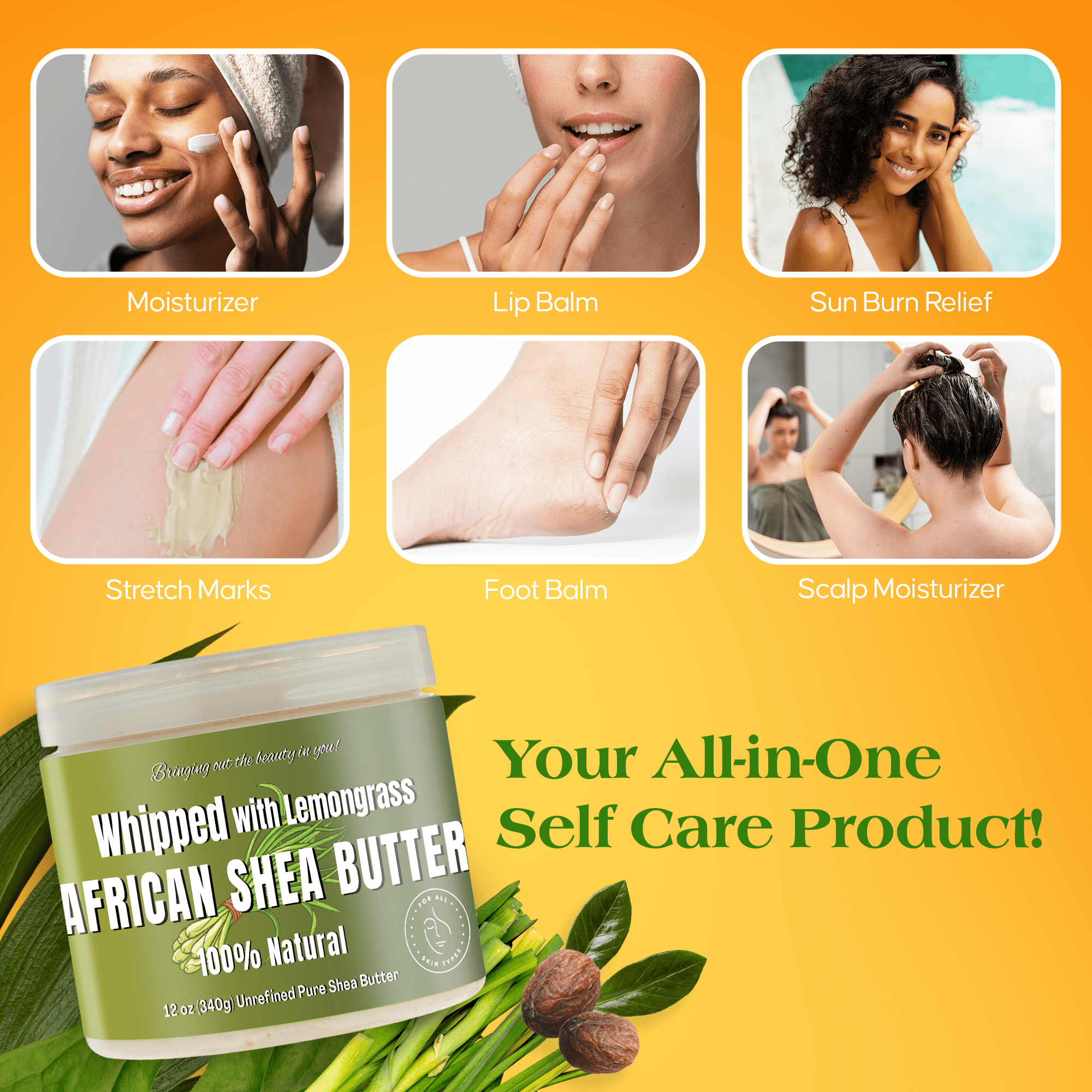 Whipped African Shea Butter w/ Lemongrass