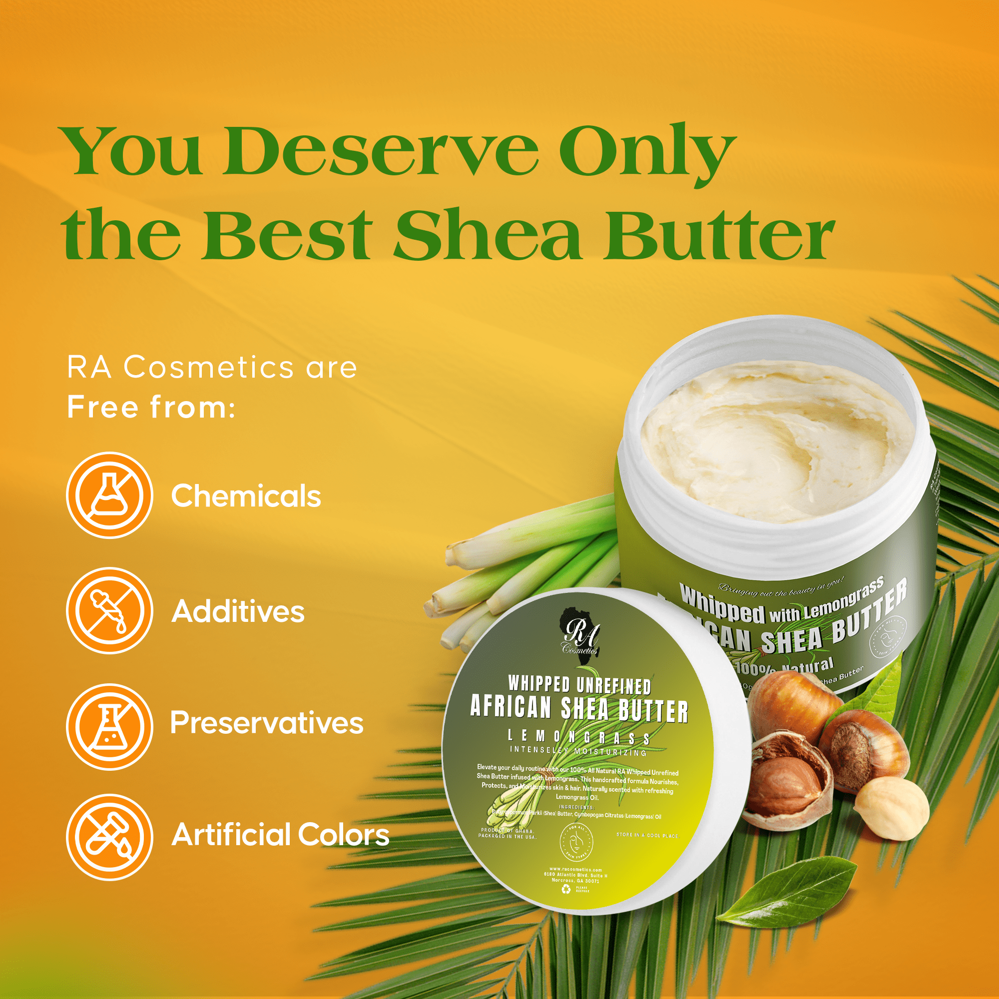 Whipped African Shea Butter w/ Lemongrass