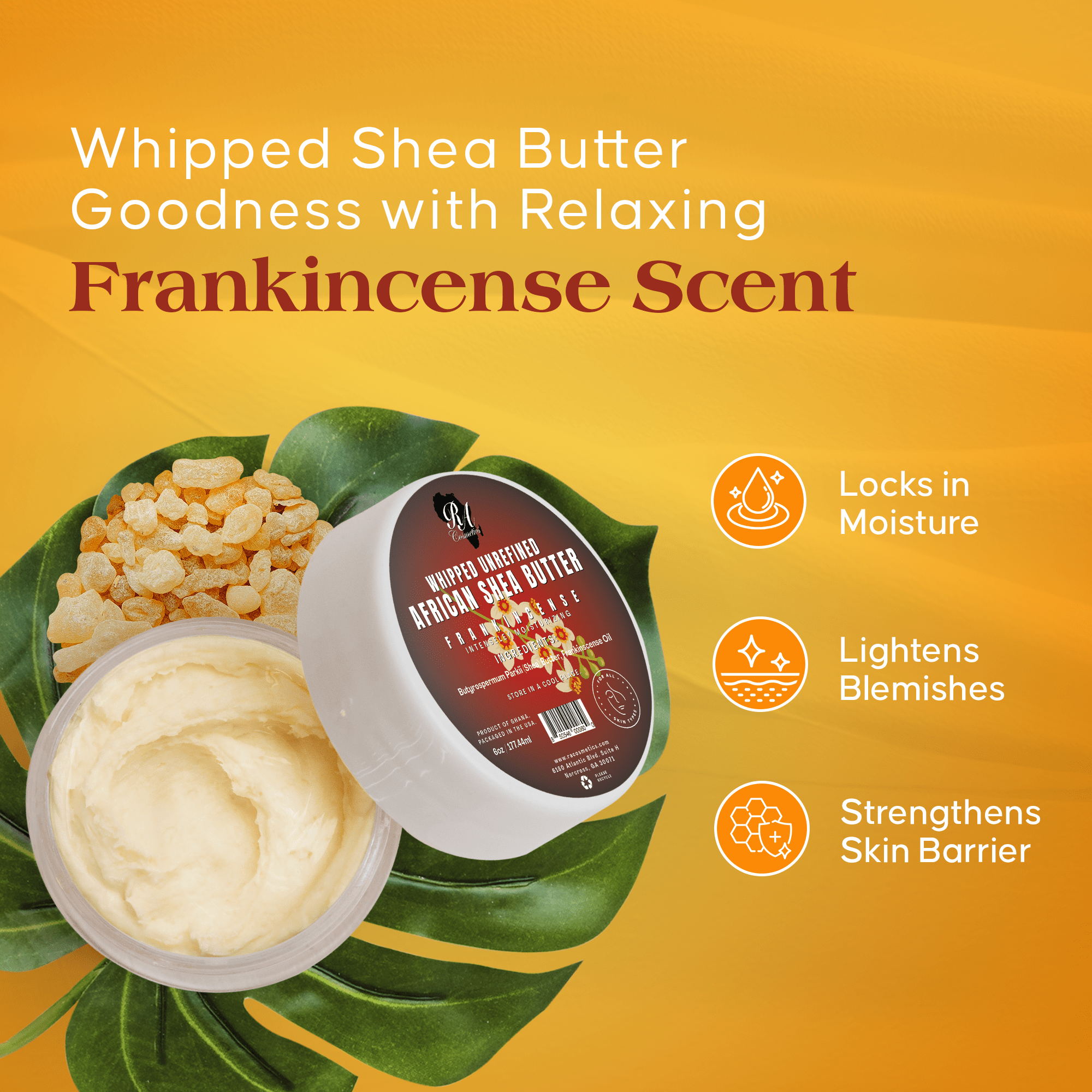 Whipped African Shea Butter w/ Frankincense