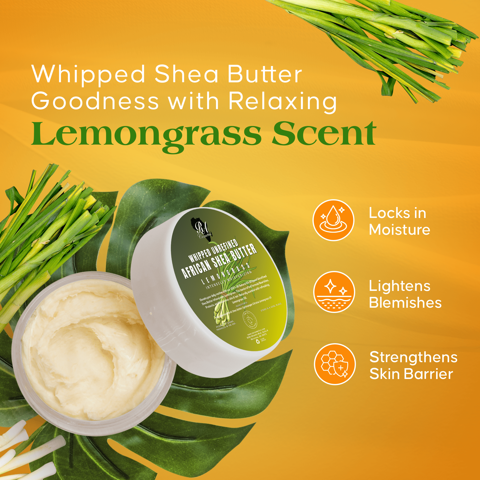 Whipped African Shea Butter w/ Lemongrass