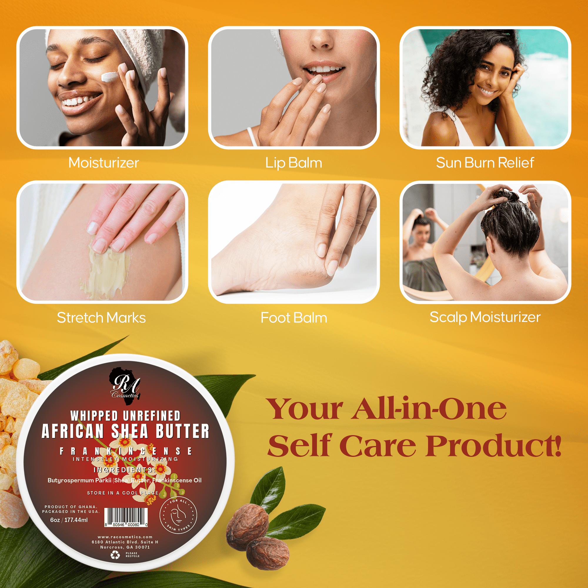 Whipped African Shea Butter w/ Frankincense
