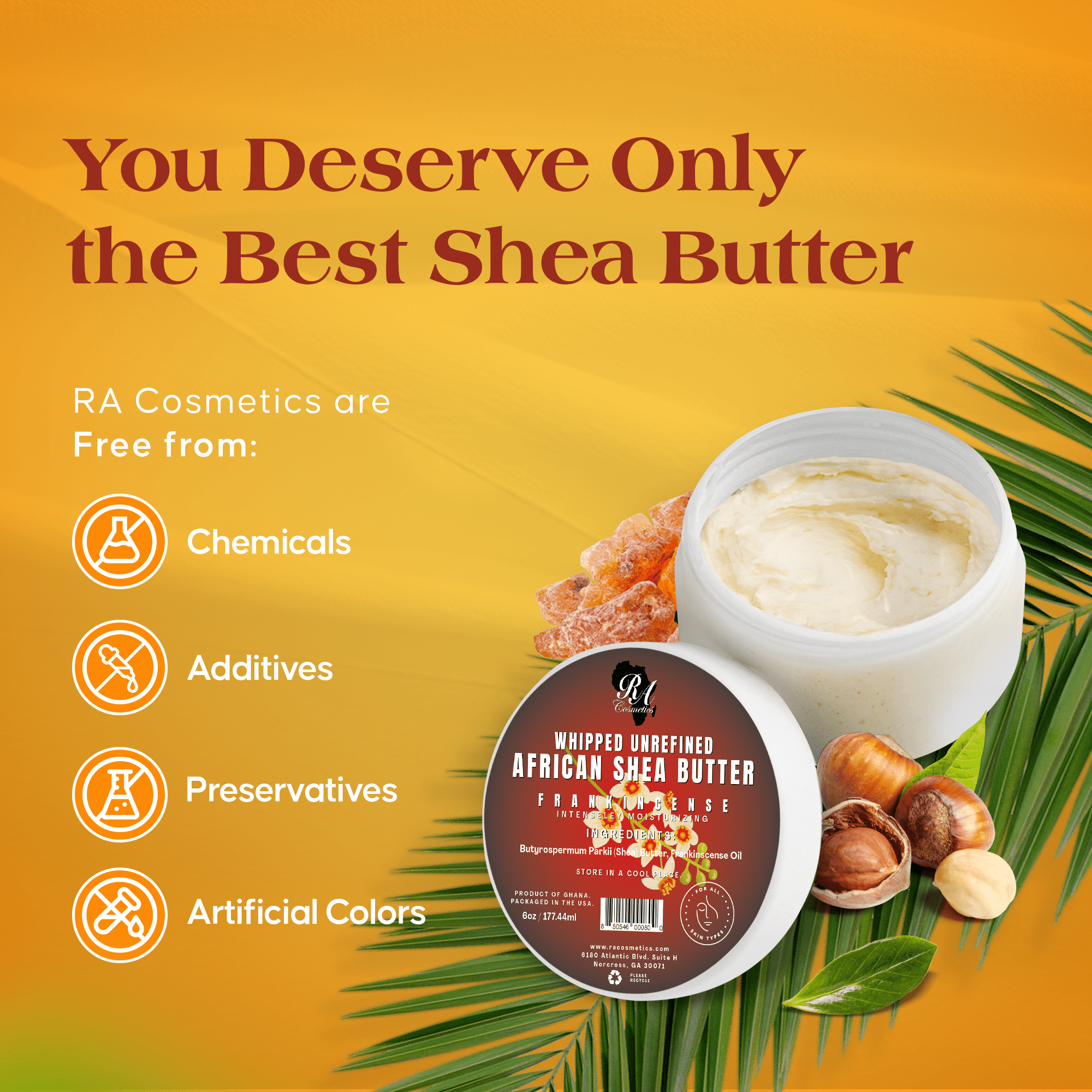 Whipped African Shea Butter w/ Frankincense
