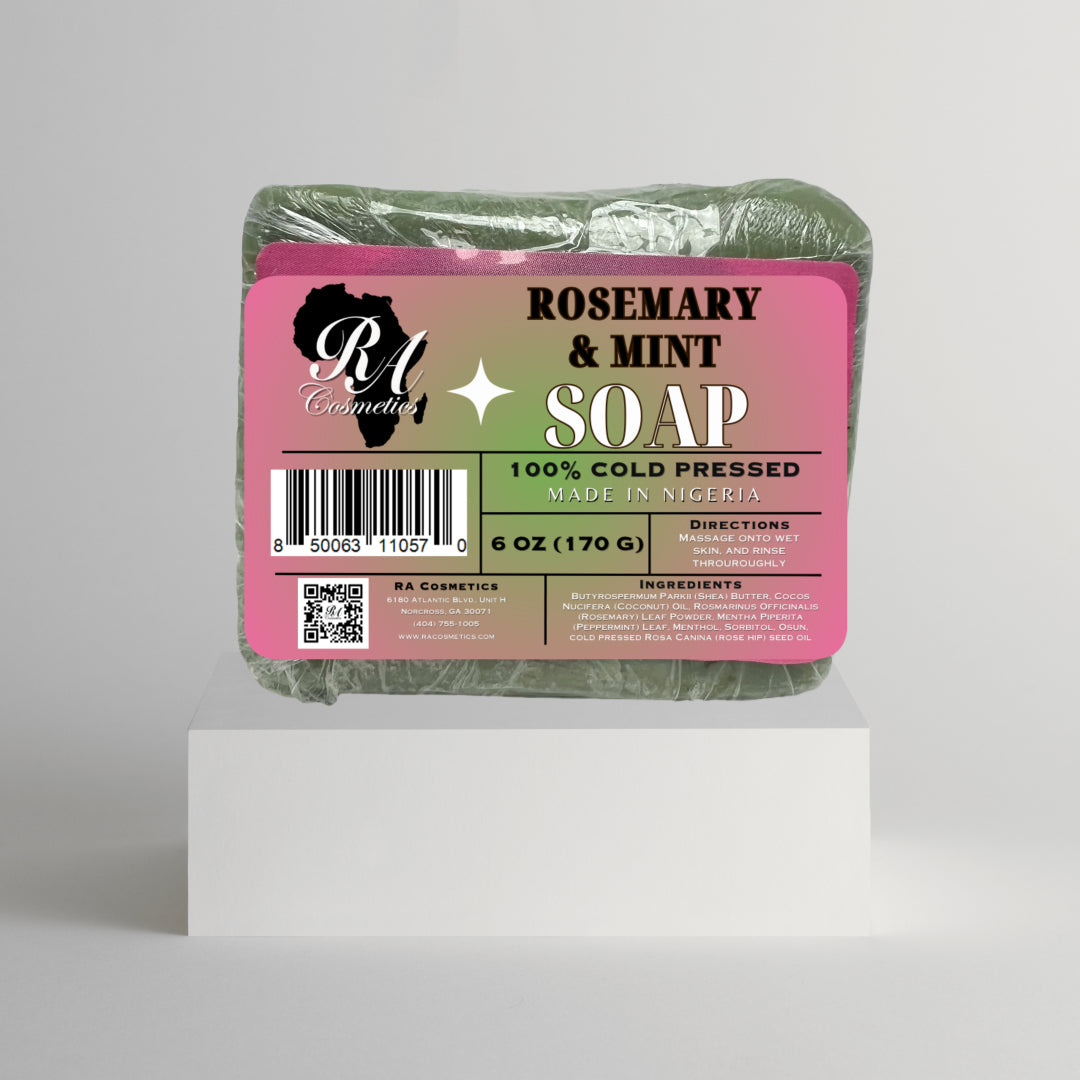 100% Cold Pressed Rosemary & Mint Natural Soap Bar
